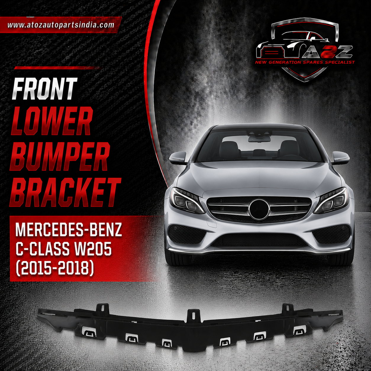 Front Lower Bumper Bracket 2058851165 Compatible With Mercedes-Benz C-CLASS W205 (2015-2018) Tag No.792