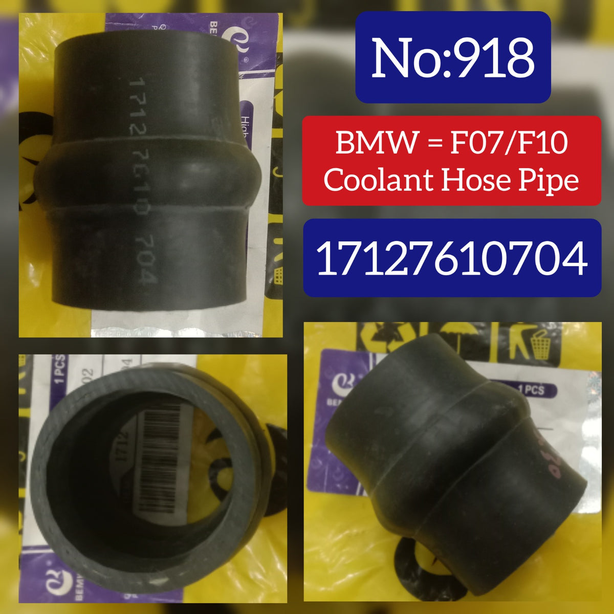 Coolant Hose 17127610704 Compatible With BMW F01 F02 F07 F10 Tag No.918