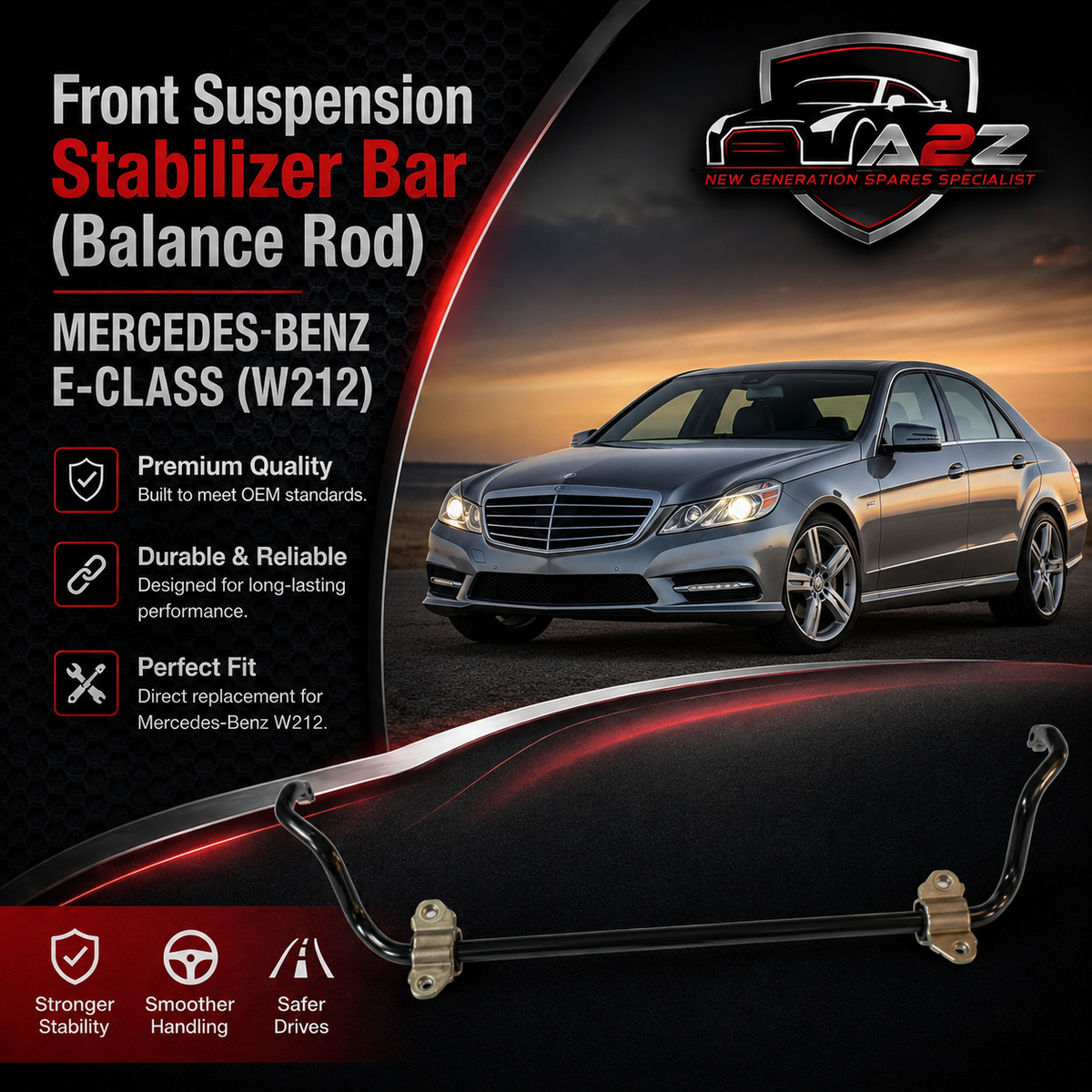 Front Suspension Stabilizer Bar (Balance Rod) 2123230365 Compatible with MERCEDES-BENZ E-CLASS (W212)