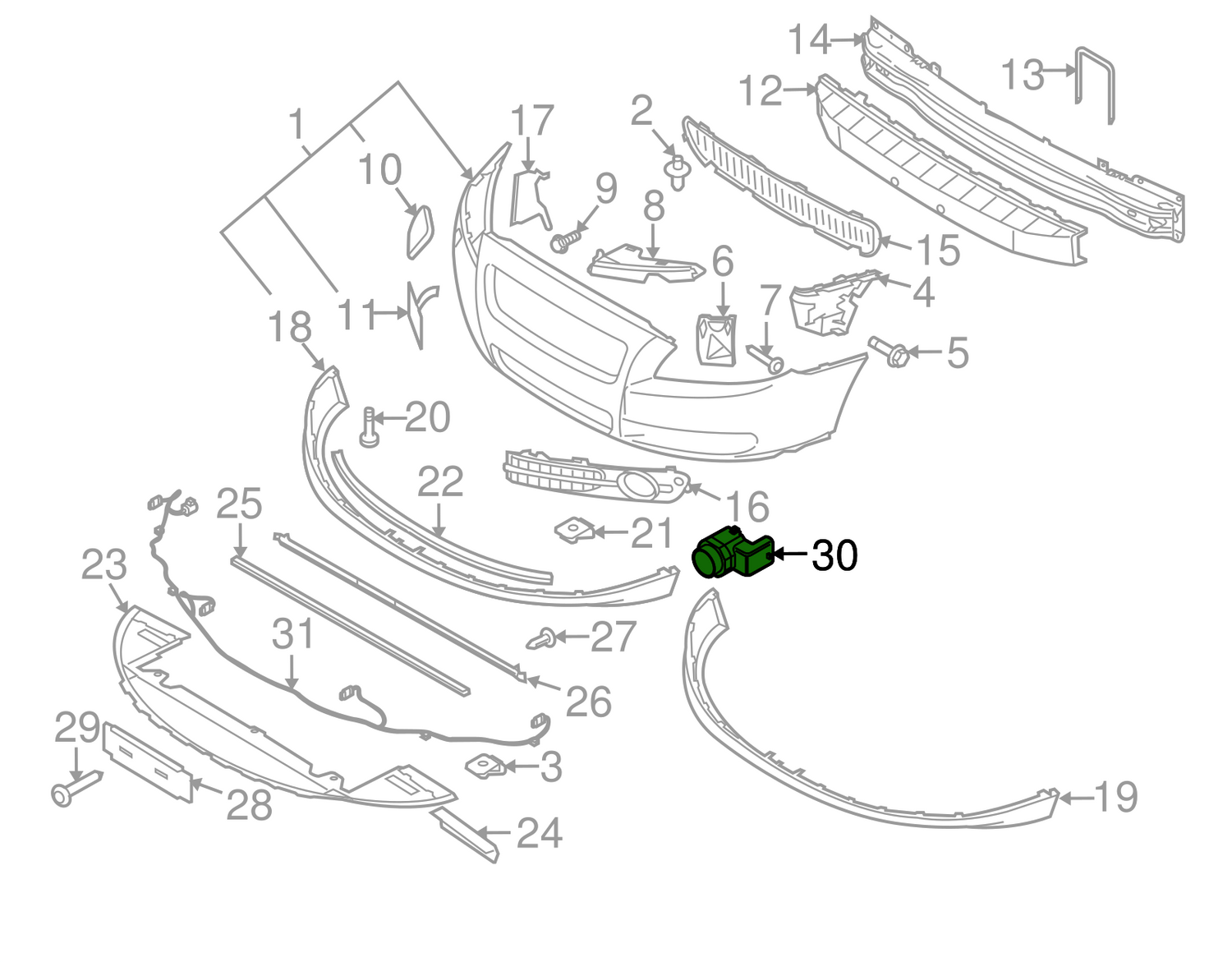 Parking Distance Control Sensors 30786512 30765700 30786319 31341638 Compatible With VOLVO S80 II 124 Tag-PS-03