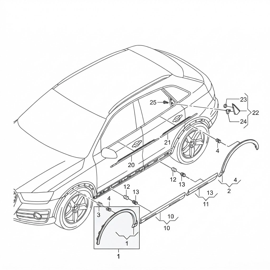 Front Right Wheel Arch (EYEBROW) 8U0853718  Compatible With AUDI Q3 (8UB, 8UG) Tag-EY-01