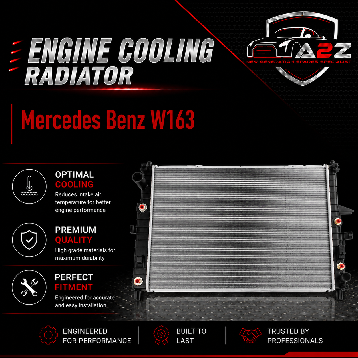 Engine Cooling Radiator 1635000303 Compatible With Mercedes Benz W163