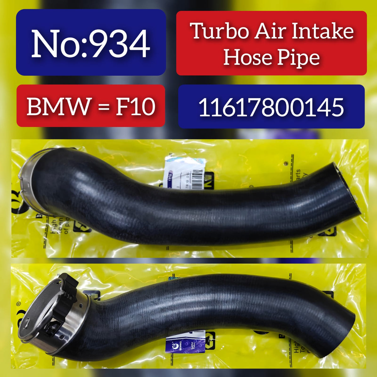 Air Charge Pipe 11617800145 11614735270 Compatible With BMW F01 F02 F07 F10 F11 Tag No. 934
