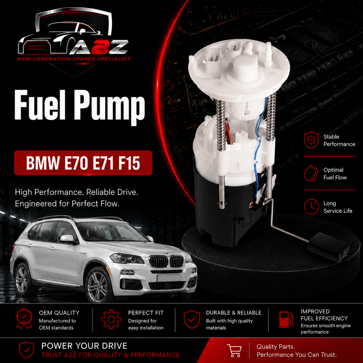Fuel Pump 16117204765 Compatible With BMW E70 E71 F15