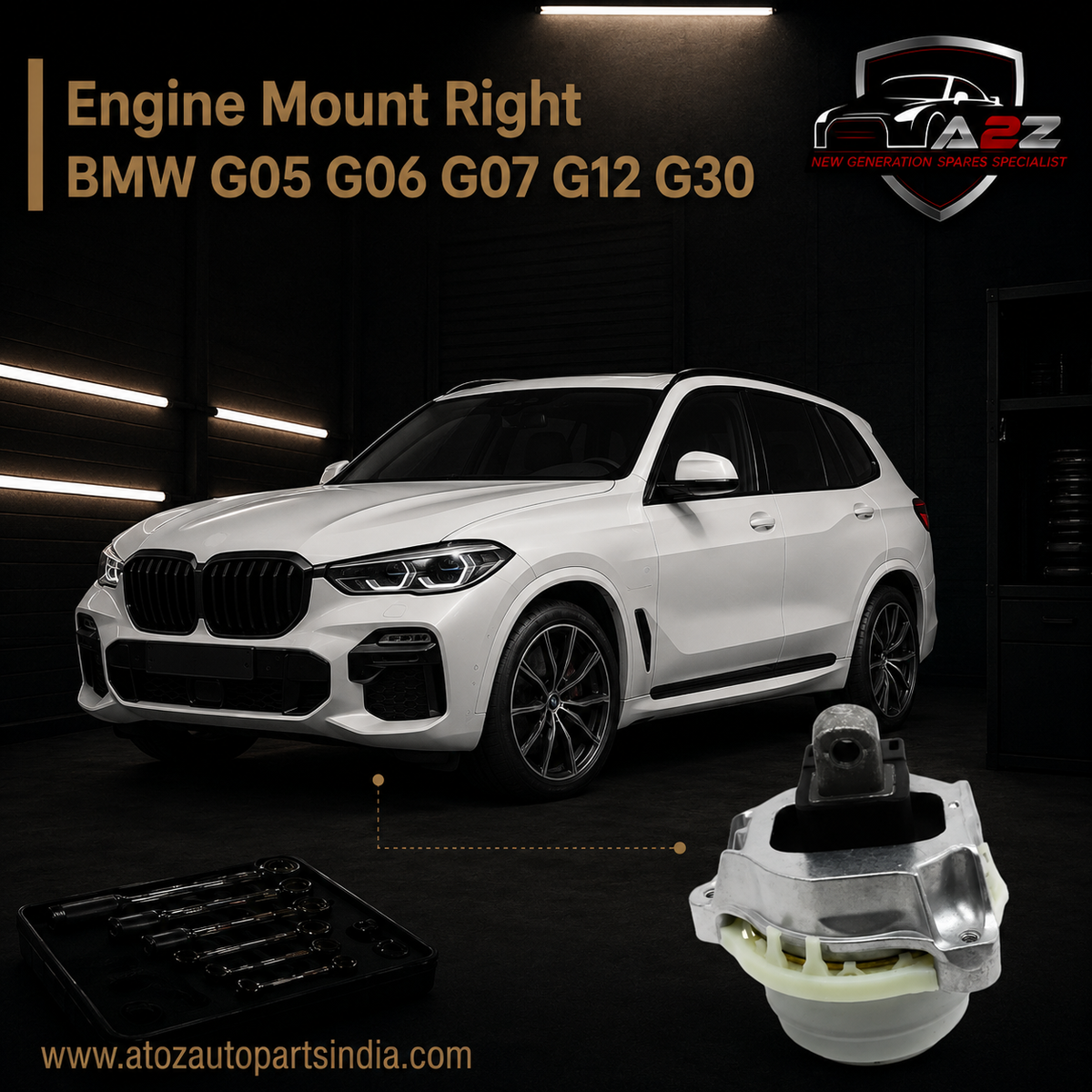 Engine Mount Right 22116860486 Compatible With BMW G05 G06 G07 G12 G30