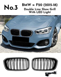 Double Line Show Grill With LED Light Compatible With  BMW =F20 (2015-18) No.3