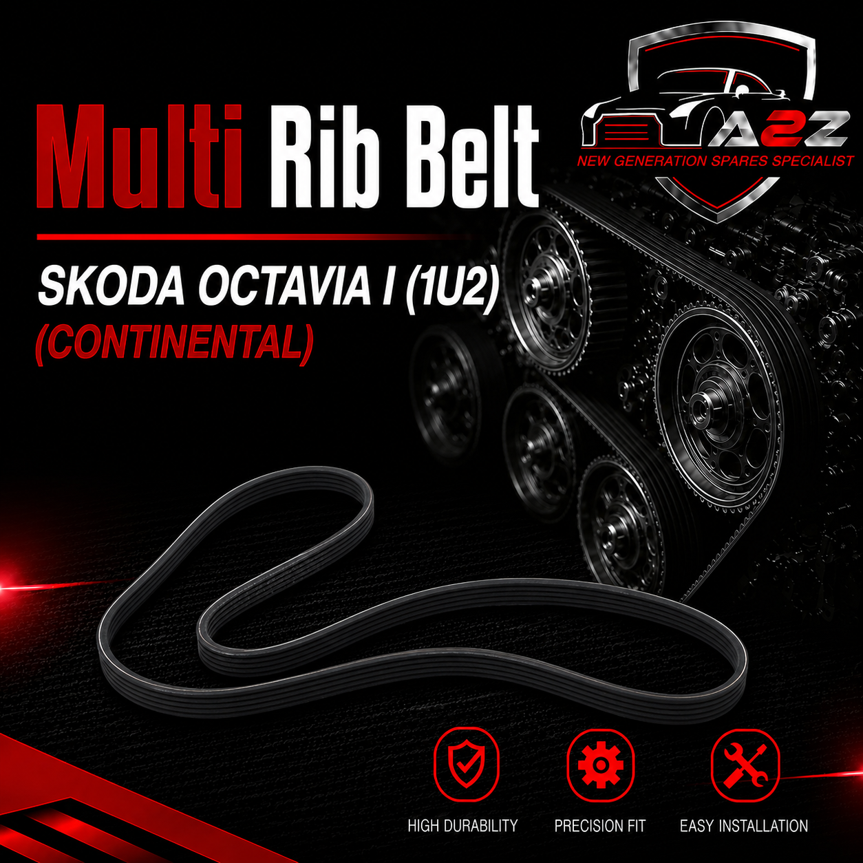 Multi Rib Belt 6DPK1195 06A260849C Compatible With SKODA OCTAVIA I (1U2) (CONTINENTAL)