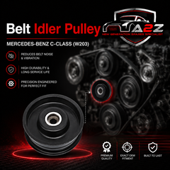 Belt Idler Pulley 2722021419 A2722021419 A2722021219 Compatible with MERCEDES-BENZ C-CLASS (W203) & C-CLASS (W204) & CLC-CLASS (CL203) E-CLASS (W211) & E-CLASS (W212) Tag no : 21