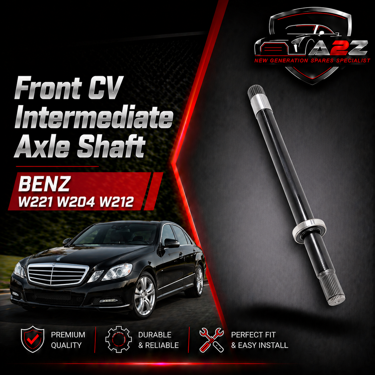 Front CV Intermediate Axle Shaft 2213300701 Compatible With Mercedes Benz W221 W204 W212