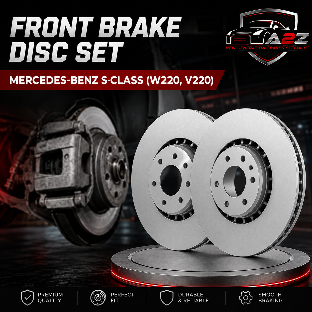 Front Brake Disc Set A2204210812  A2204212512 A220421251264 Compatible With MERCEDES-BENZ S-CLASS (W220, V220)