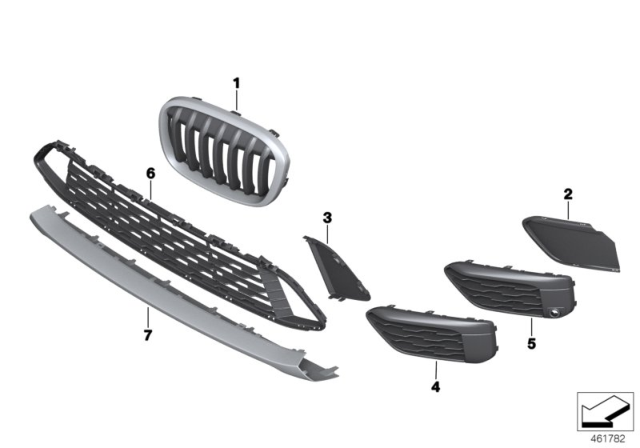 Fog Lamp Cover Left 51117453981& Right 51117453982 Compatible With BMW X1 F48 (2016-2018)
