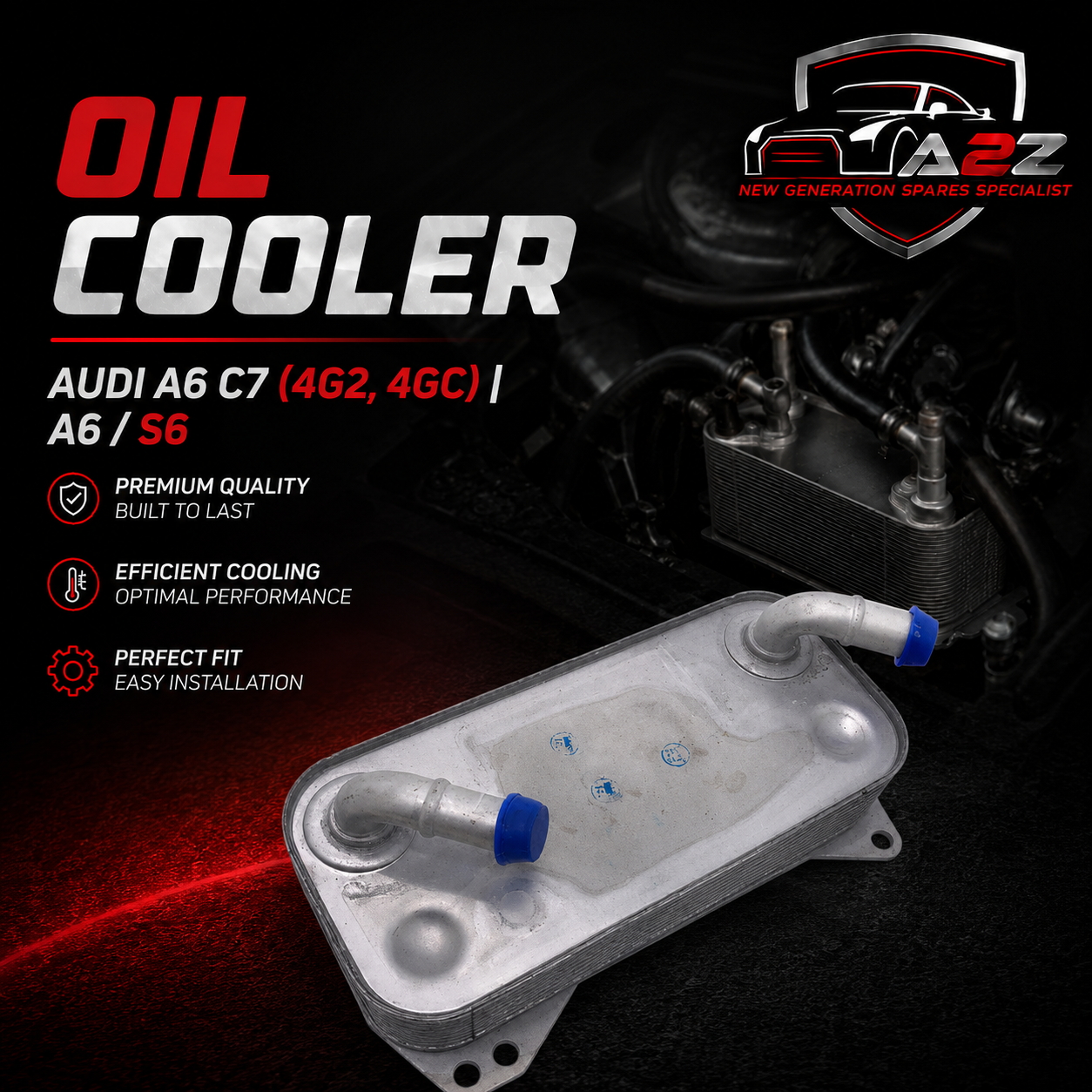 Oil Cooler 4G0317021A Compatible With AUDI A6 C7 (4G2, 4GC) | A6 / S6