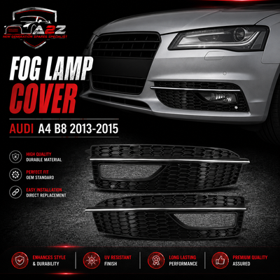 Fog Lamp Cover Compatible With AUDI A4 B8 2013-2015  Fog Lamp Cover Left 8K0807681L & Right 8K0807682M Tag-FC-12