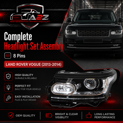 Head Lamp 8Pins Right LR096199 & Left LR096208 Compatible With LAND ROVER VOGUE (2013-2014)