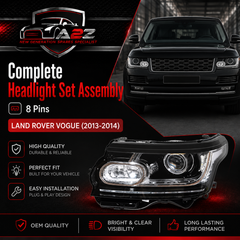 Head Lamp 8Pins Right LR096199 & Left LR096208 Compatible With LAND ROVER VOGUE (2013-2014)
