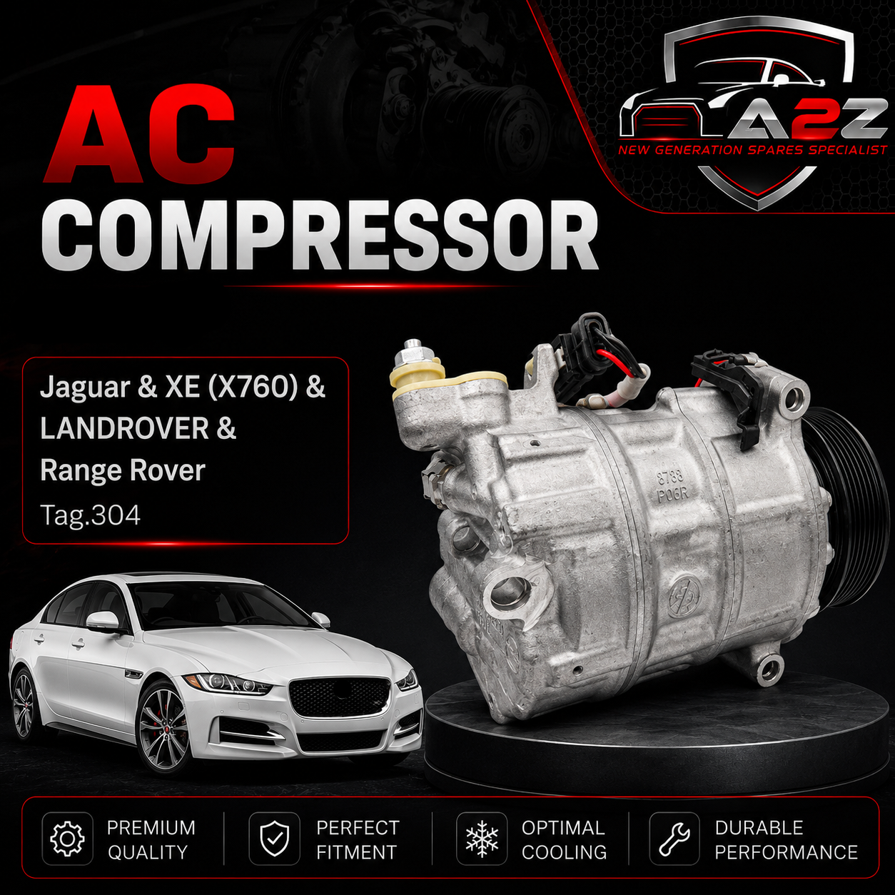 AC Compressor SD-8777P/CPLA-19D629-BH Compatible With Jaguar & XE (X760) & LANDROVER & Range Rover Tag.304