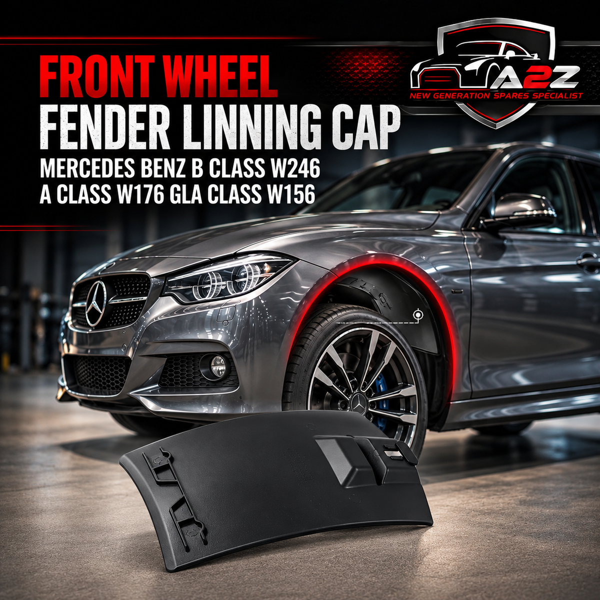 Front wheel Fender Linning Cap Left/Right Set 2468840222 Compatible With Mercedes Benz  B CLASS W246 A CLASS W176 GLA CLASS W156 Tag No.19/20