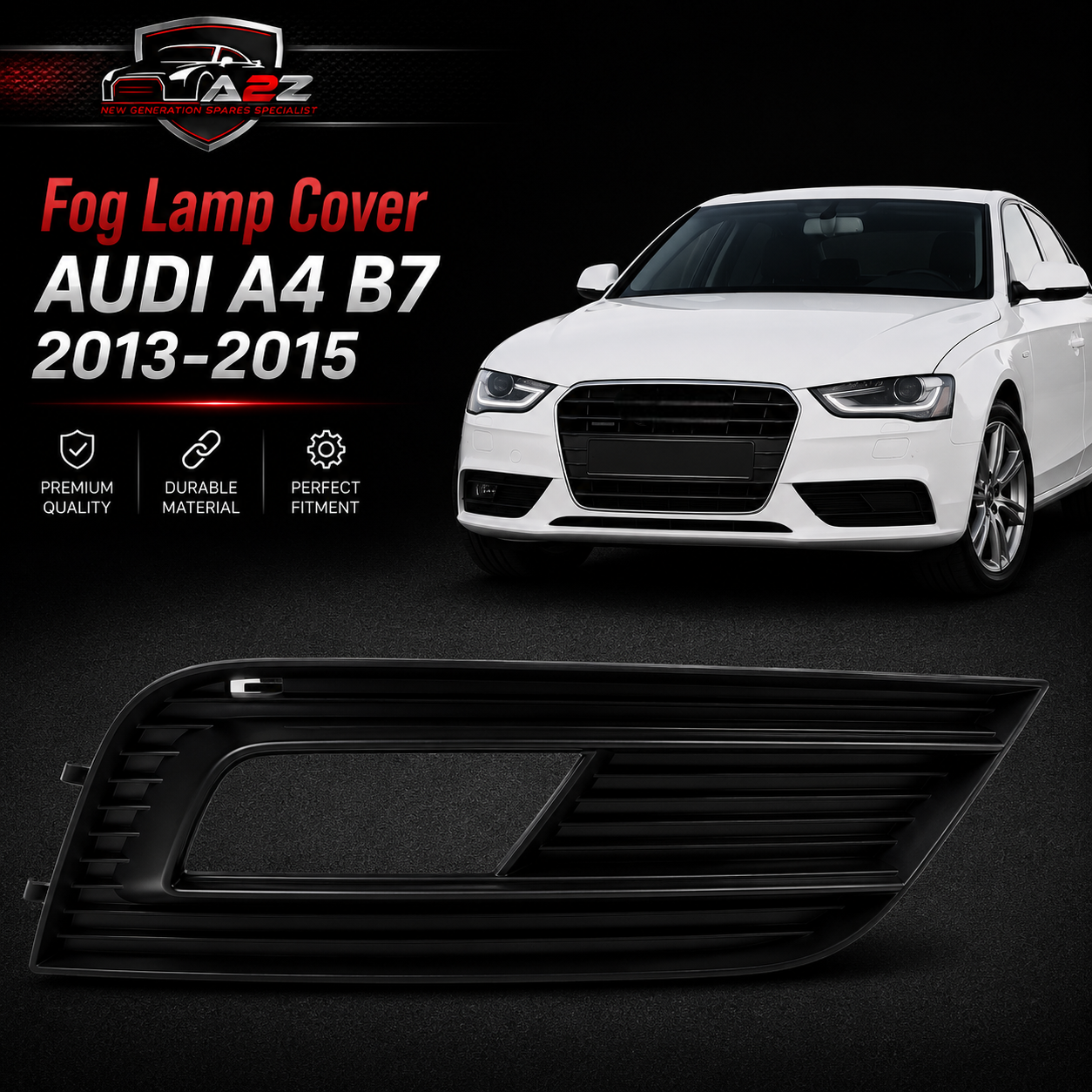 Fog Lamp Cover 8K0807681K & Right 8K0807682K Compatible With AUDI A4 B7 2013-2015 Tag No.19