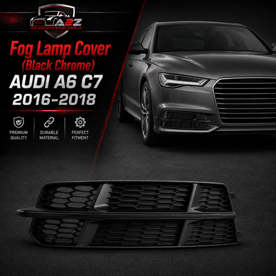 Fog Lamp Cover (Black Chrome) Left 4G0807681AN & Right 4G0807682AN Compatible With AUDI A6 C7 2016-2018 Tag No.34