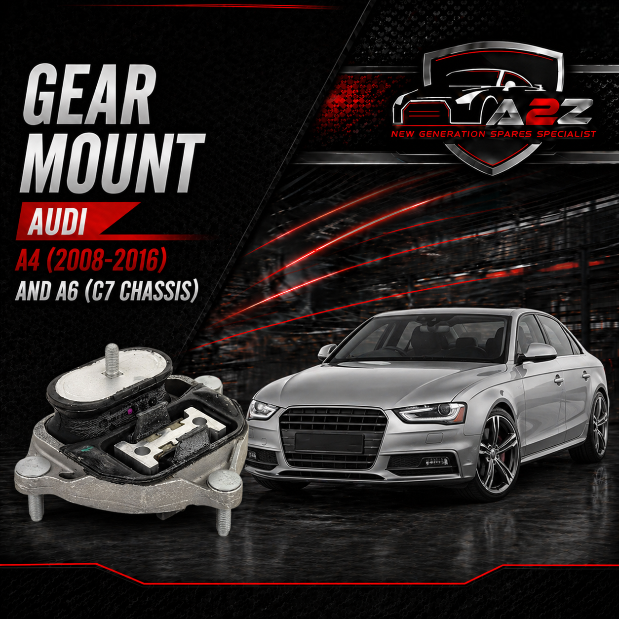 Gear Mount 8K0399151DE Compatible With Audi A4 (B8 chassis, 2008-2016) and A6 (C7 chassis)