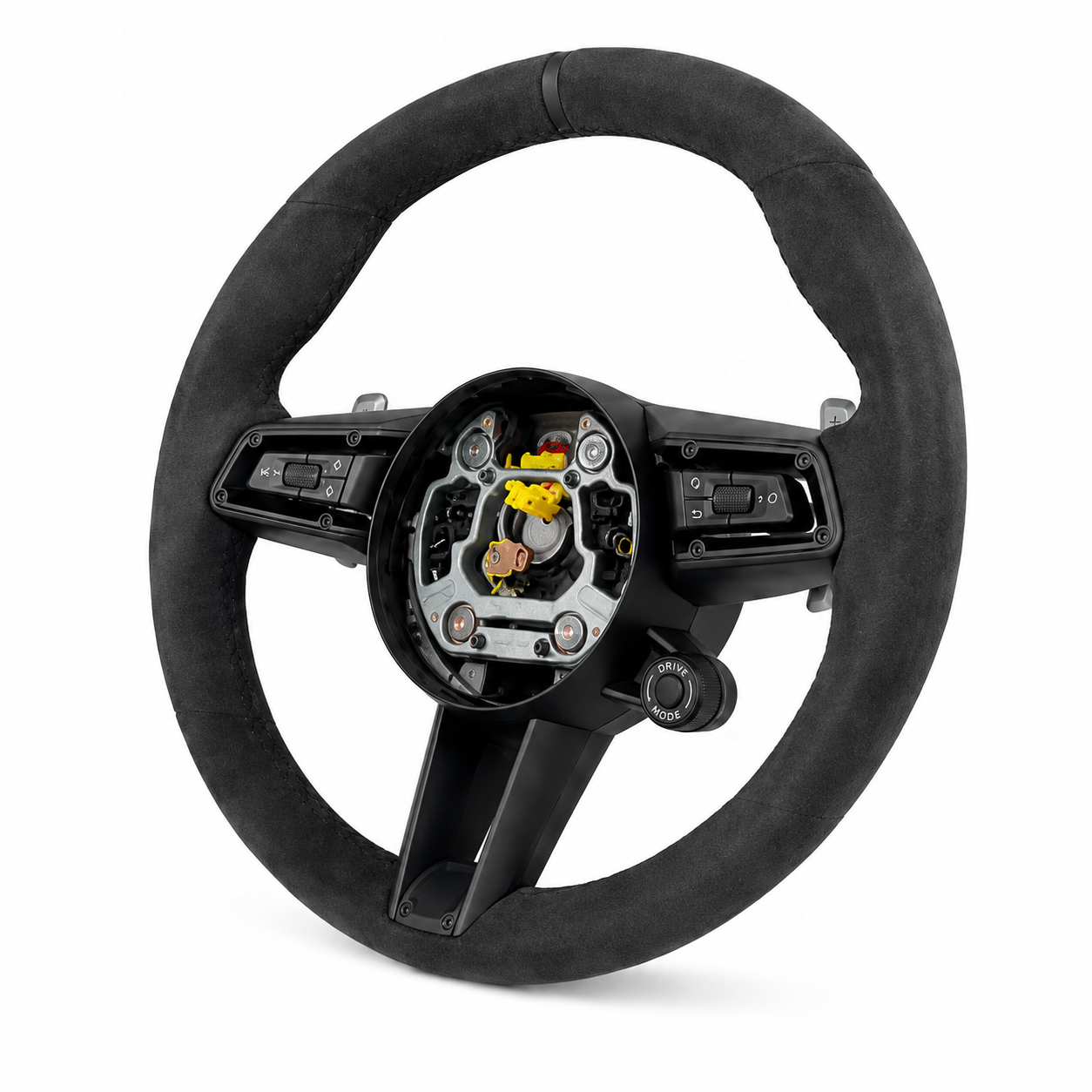 Alcantara Steering Wheel (Black Center Marker) Compatible With Porsche All Models