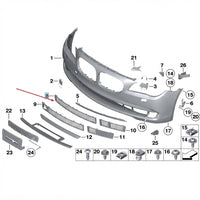 Front Middle Bumper Lower Center Mesh Bezel Grille 51117183870  Compatible With BMW 7 Series (F01, F02, F03, F04) Tag-BG-58