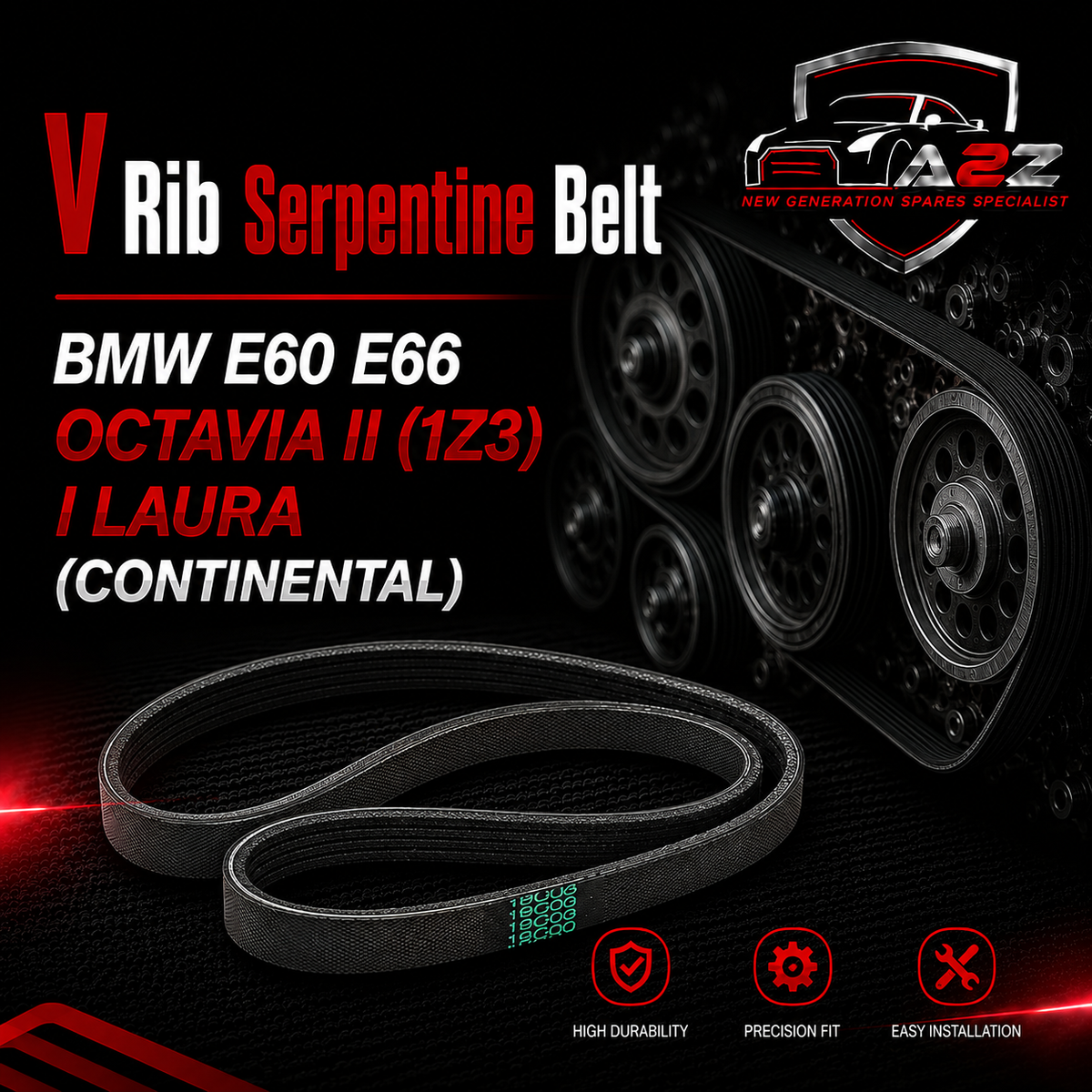 V-ribbed Serpentine Belt 11287520177 Compatible With BMW E60 E66