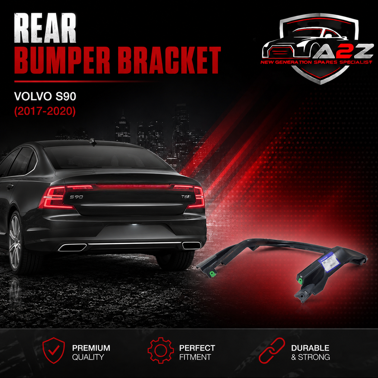 Rear Bumper Bracket Left 31455996 Right 31455997 Compatible With VOLVO S90 (2017-2020) Tag No.2807