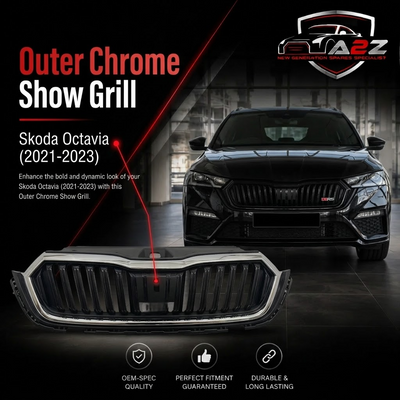 Outer Chrome Show Grill 5E3853761 5E3853653 5E3853343 Compatible With Skoda = Octavia (2021-2023) Tag No.81