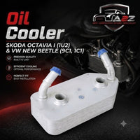 Oil Cooler 096409061G 096409061 096409061F 096409061E Compatible With SKODA OCTAVIA I (1U2) & VW NEW BEETLE (9C1, 1C1) Tag-O-115