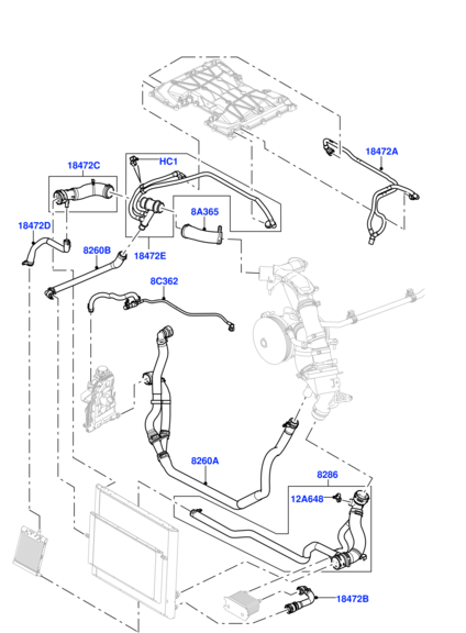 Radiator Hose LR012615 Compatible With Range Rover Vogue Tag no.396