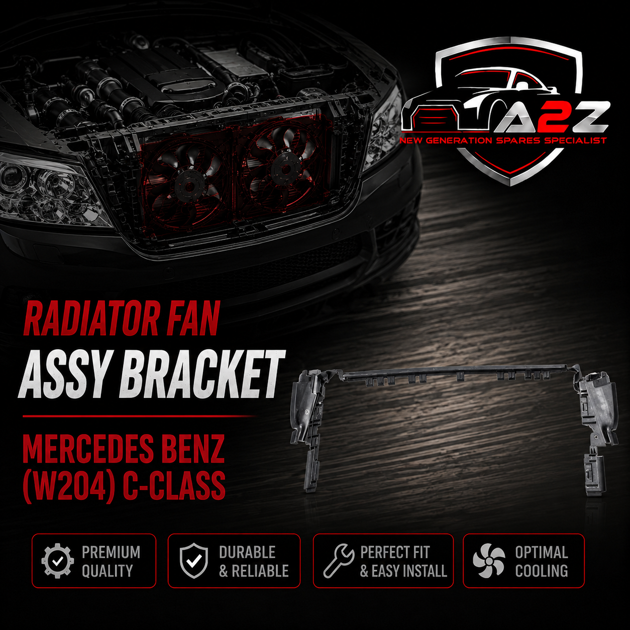 Radiator Fan Assy Bracket 2045050530 Compatible With Mercedes Benz (W204) C-Class (2007-2014) Tag No.763