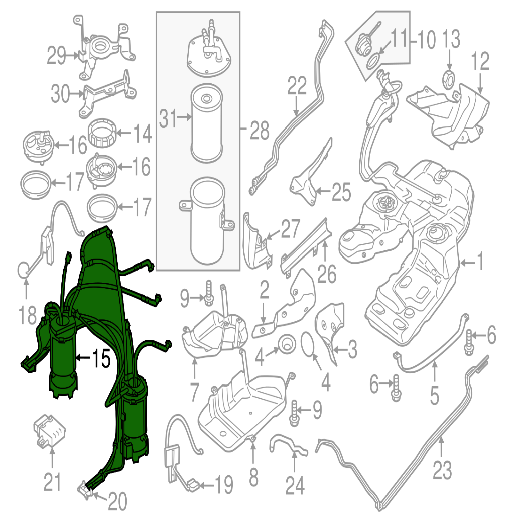 Fuel Pump Assembly 7P6919088 7P6919088A 7P6919088B Compatible With Audi Q7 Tag No.11