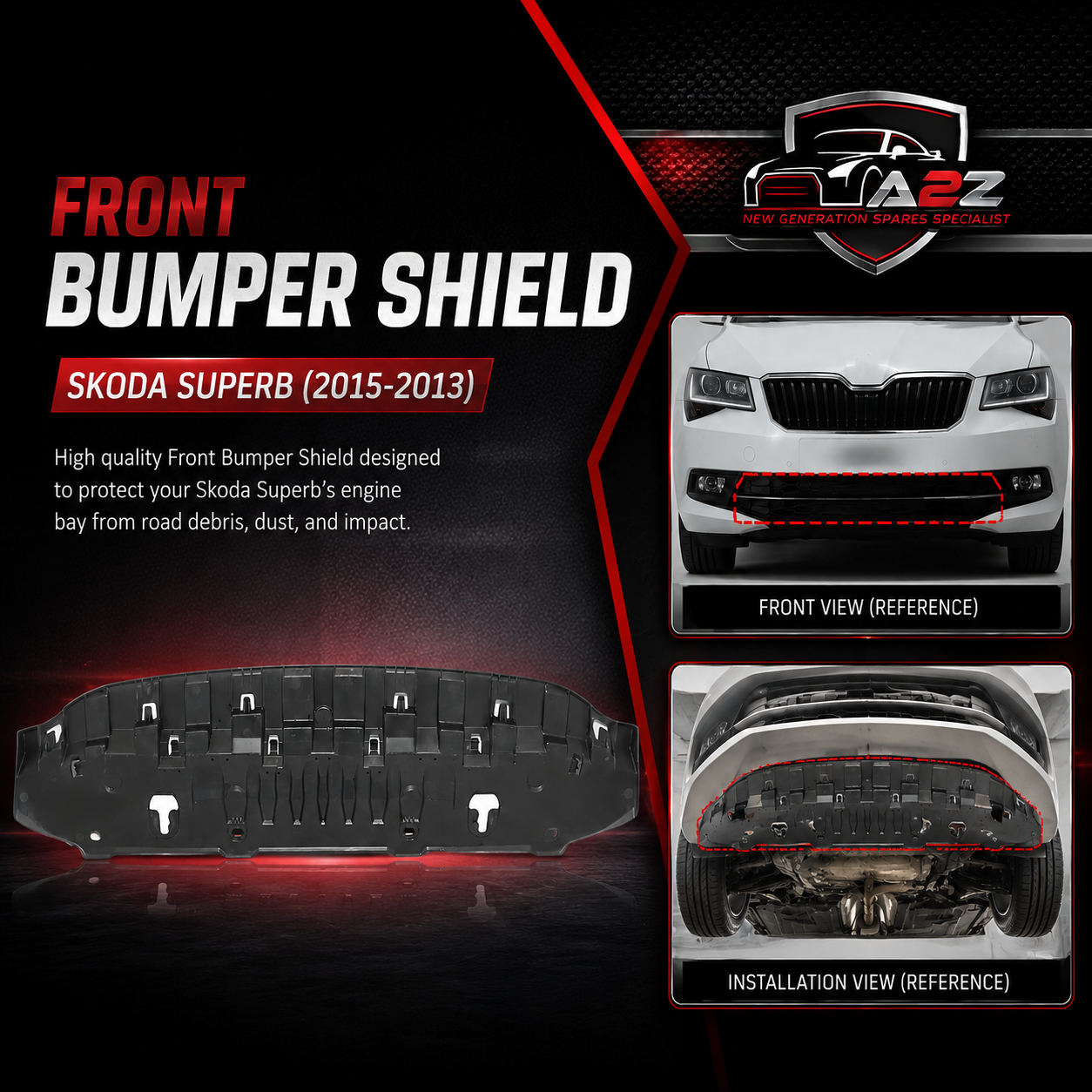Front Bumper Shield 3V0807611 Compatible With Skoda Superb (2015-2023) Tag No.3