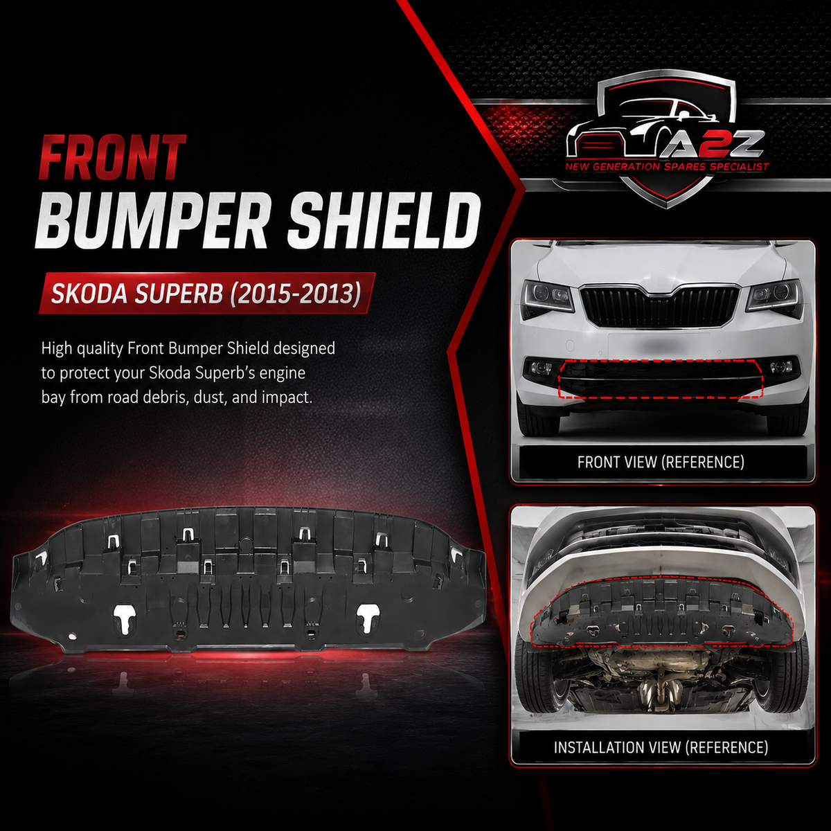 Front Bumper Shield 3V0807611 Compatible With Skoda Superb (2015-2023) Tag No.3