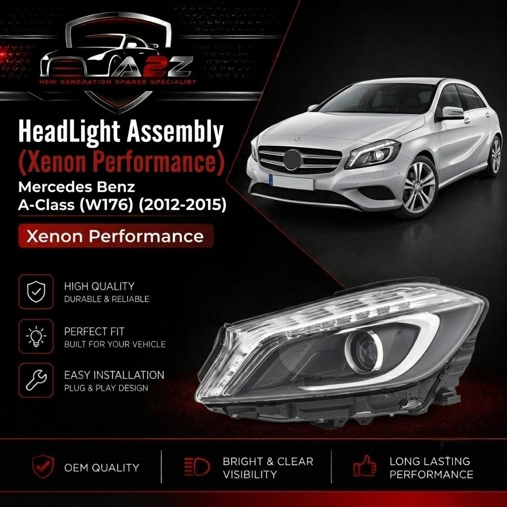 Complete Headlight Assembly (Xenon Performance) Left A1768202761 & Right A1768202861 Compatible With Mercedes Benz A-Class (W176) (2012-2015) Tag No.120