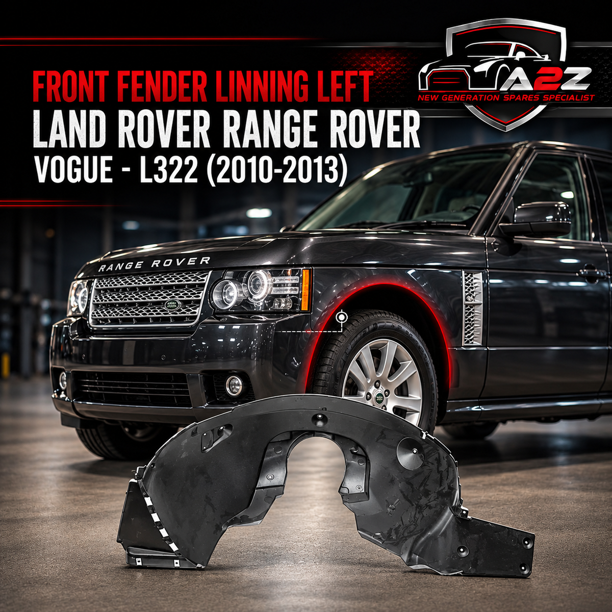 Front Fender Linning Left LR019147 & Right LR019146 Compatible With Land Rover Range Rover Vogue - L322 (2010-2013) Tag No.23