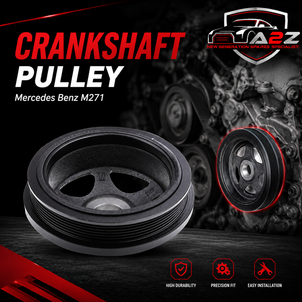 Crankshaft Pulley 2710300203 Compatible With Mercedes Benz M271