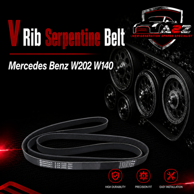 V-ribbed Serpentine Belt 0119972192 Compatible With Mercedes Benz W202 W140