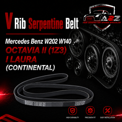 V-ribbed Serpentine Belt 0119972192 Compatible With Mercedes Benz W202 W140