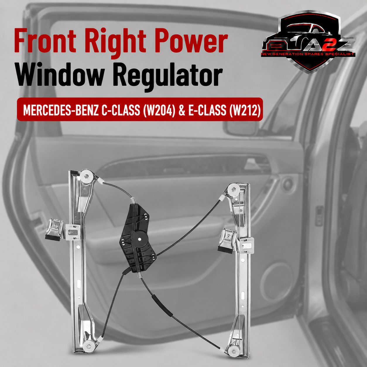 Front Right Power Window Regulator Without Plate 2047202579 Compatible with MERCEDES-BENZ C-CLASS (W204) & E-CLASS (W212)