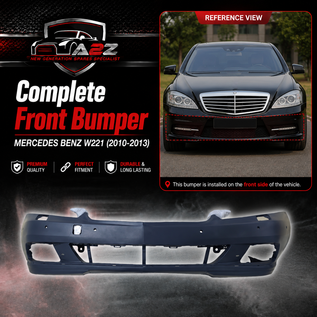 Complete Front Bumper A2218805940 2218805940 Compatible With MERCEDES BENZ W221 (2010-2013) Tag No.332