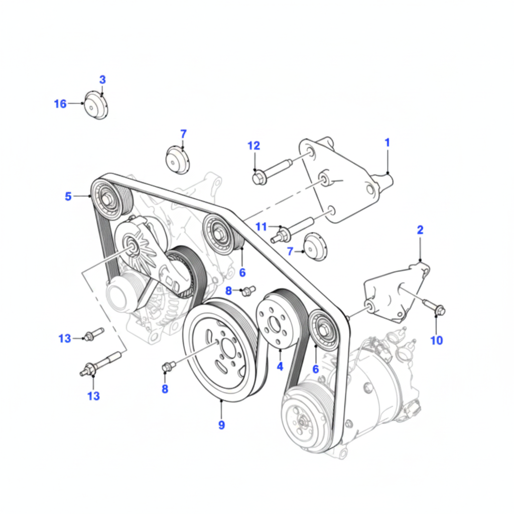 Belt Tensioner With Pulley C2D45642 Compatible With Jaguar XE