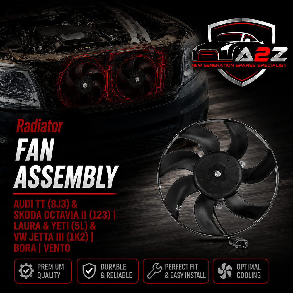 Radiator Fan Assembly 1K0959455ET Compatible With AUDI TT (8J3) & SKODA OCTAVIA II (1Z3) | LAURA & YETI (5L) & VW JETTA III (1K2) | BORA | VENTO