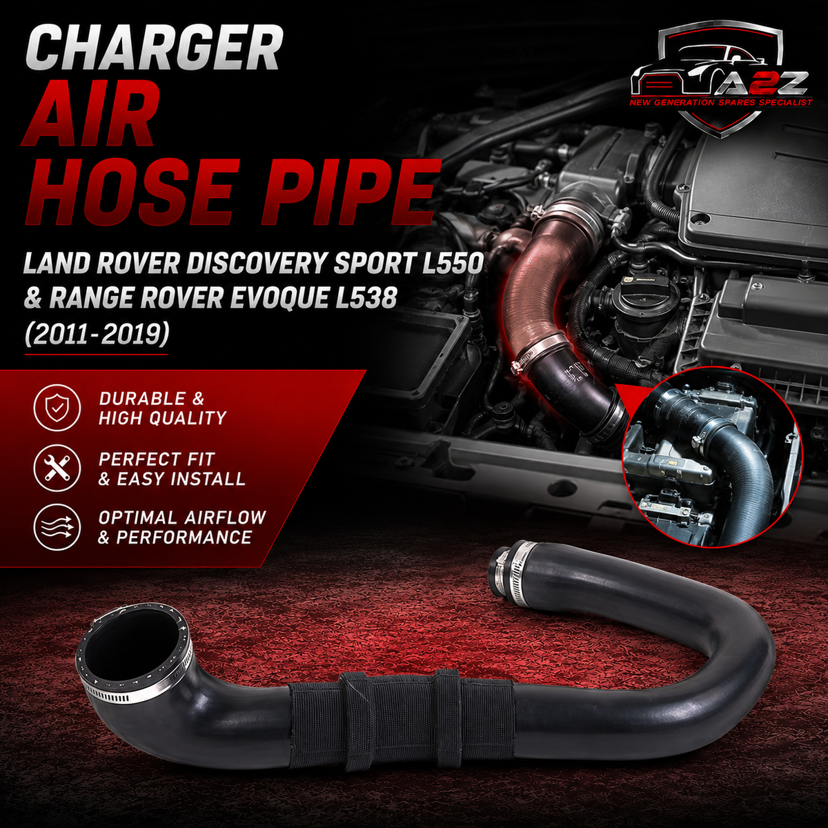 Charger Air Hose Pipe LR066436 LR024304 For LAND ROVER DISCOVERY SPORT L550 & RANGE ROVER EVOQUE L538 Tag-H-301