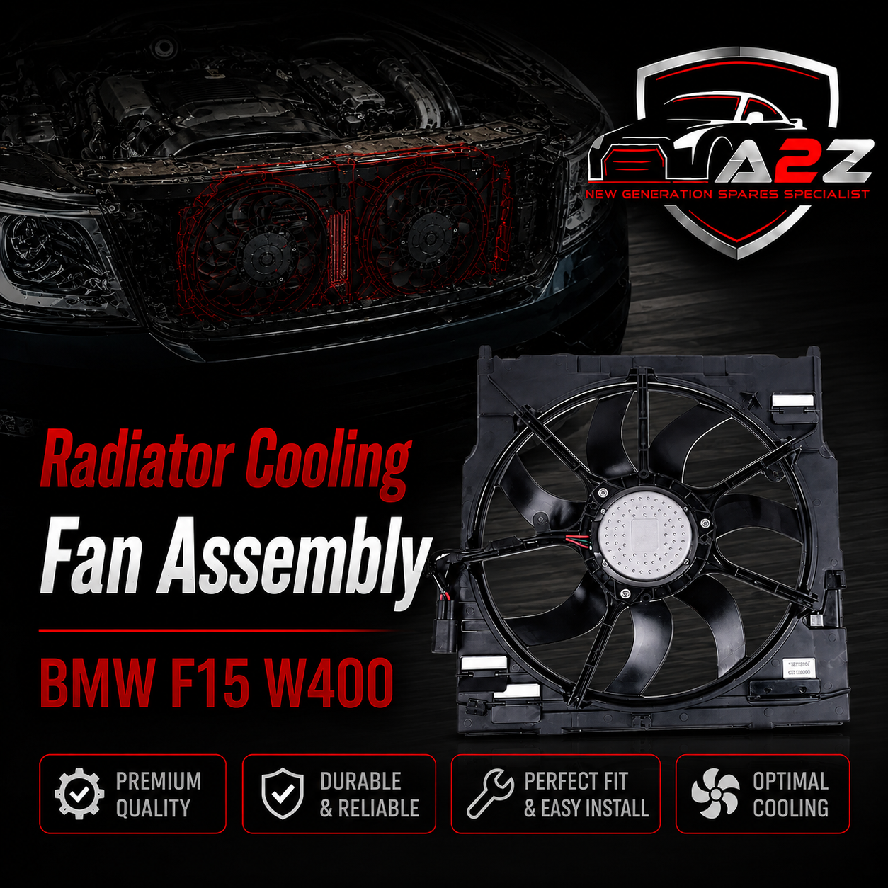 Radiator Cooling Fan Assembly 17427634466 Compatible With BMW F15 W400