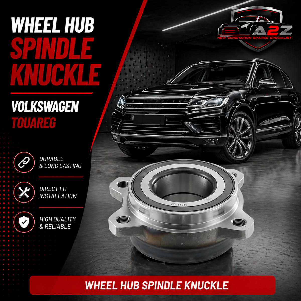 Front Left Wheel Hub Spindle Knuckle 7P0407287 Compatible With Volkswagen Touareg
