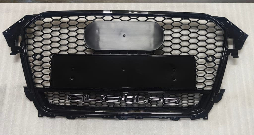 RS4 Quattro Black Honeycomb Show Grill Compatible With Audi A4 B8 Facelift (2012-15) Tag No.16