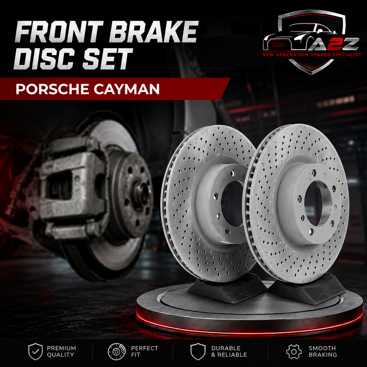 Front Brake Disc Set 99735140101 9975140101 99735140201 Compatible With PORSCHE CAYMAN