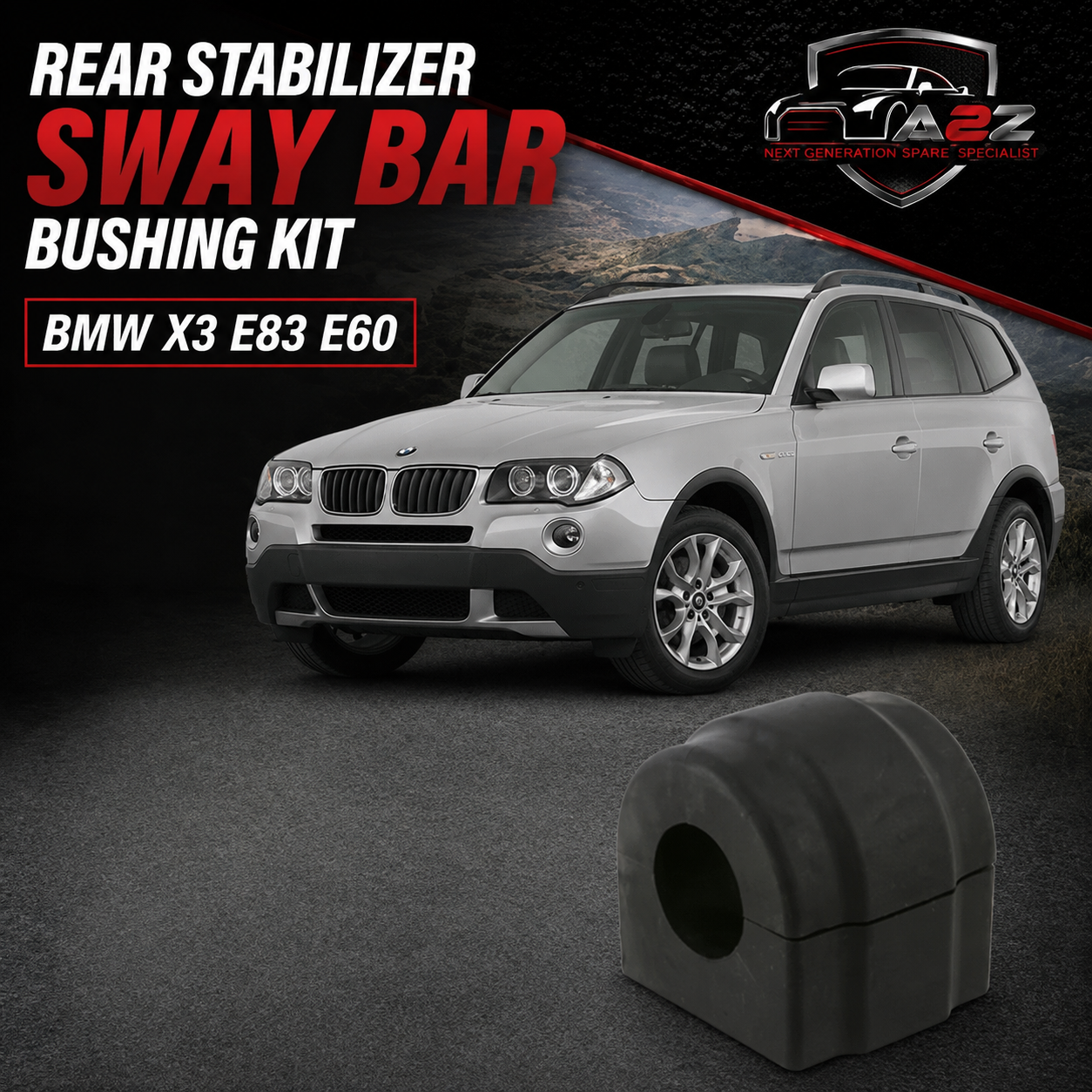Rear Stabilizer Sway Bar Bushing Kit 33556766510 Compatible With BMW X3 E83 E60